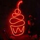 Aesthetic Cup Cake Red Neon Sign