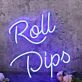 Roll Dips Blue Neon Sign