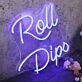 Roll Dips Blue Neon Sign