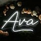 Ava White Neon Sign