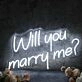 Will You Marry Me Custom White Neon Sign