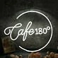 Cafe 180 Custom White Neon Sign