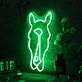 Aesthetic Horse Head Green Neon Sign