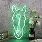 Aesthetic Horse Head Green Neon Sign