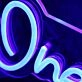 One Cupata Time Blue Neon Sign