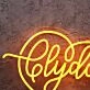 Clydos Orange Neon Sign