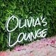 Olivias Lounge White Neon Sign