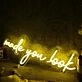 Made You Look Yellow Neon Sign
