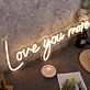 Love You More Yellow Neon Sign