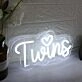 Twins White Neon Sign