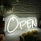 White Open Neon Sign
