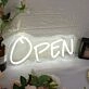 White Open Neon Sign