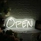 White Open Neon Sign