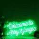 Welcome to Abbys Jungle Green Neon Sign