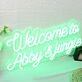 Welcome to Abbys Jungle Green Neon Sign