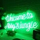 Welcome to Abbys Jungle Green Neon Sign