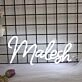 Malesh White Neon Sign