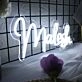 Malesh White Neon Sign