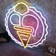 Three Scoops Ice Cream Cone Custom Neon Sign