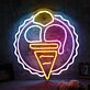 Three Scoops Ice Cream Cone Custom Neon Sign