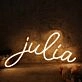 Julia Yellow Neon Sign