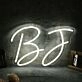 BJ White Neon Sign