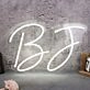 BJ White Neon Sign