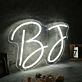 BJ White Neon Sign