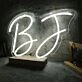 BJ White Neon Sign