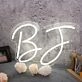 BJ White Neon Sign