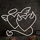 Angle And Devil Heart White Neon Sign