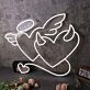 Angle And Devil Heart White Neon Sign