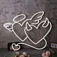 Angle And Devil Heart White Neon Sign
