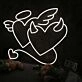 Angle And Devil Heart White Neon Sign