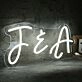 F And A White Neon Sign