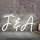 F And A White Neon Sign