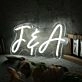 F And A White Neon Sign