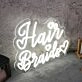 Hair Braids White Neon Sign