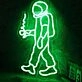 Walking Space Man Green Neon Sign