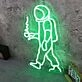 Walking Space Man Green Neon Sign