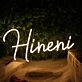 Hineni Yellow Neon Sign