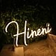 Hineni Yellow Neon Sign
