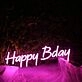 Happy Bday Purple Neon Sign