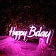 Happy Bday Purple Neon Sign