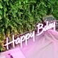 Happy Bday Purple Neon Sign