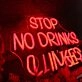 Stop No Drinks Allowed Red Neon Sign
