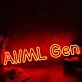 AI ML Gen Orange Neon Sign