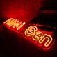 AI ML Gen Orange Neon Sign