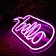 Hello Pink Neon Sign
