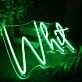 Whit Green Neon Sign